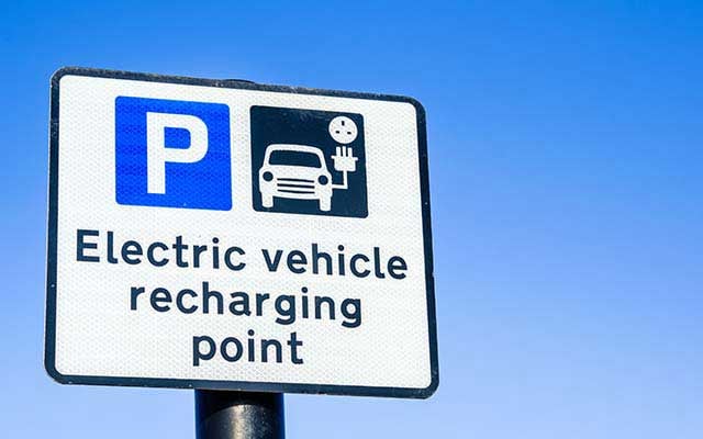 Sign for electric car public chargepoint Sign for electric car public chargepoint