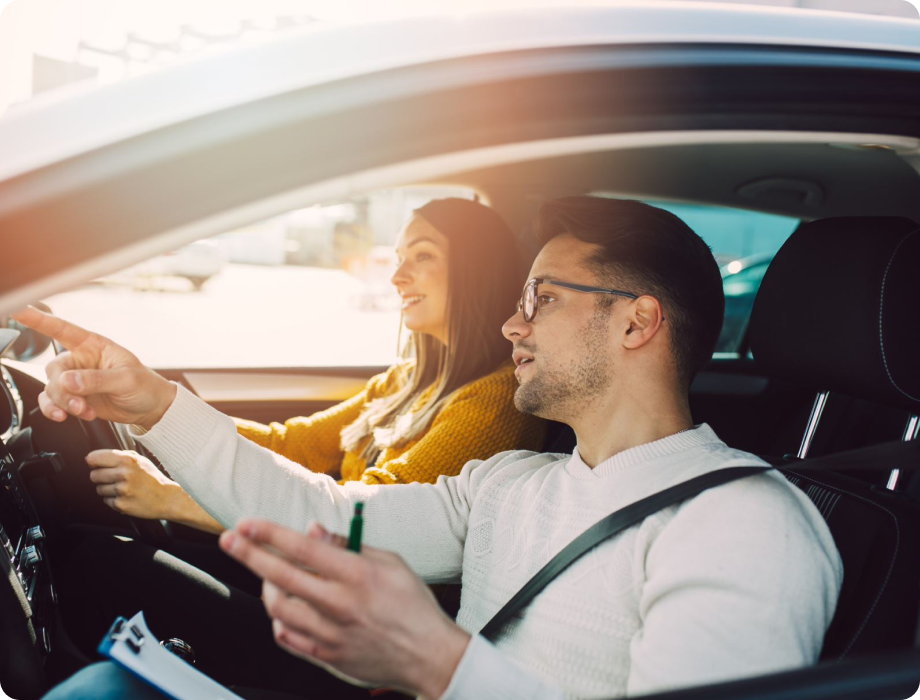 Instructor in car Instructor in car