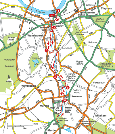 wandle cycle trail map