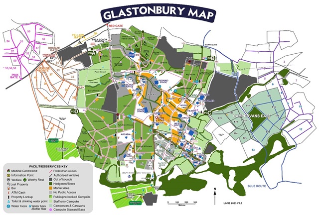 Glastonbury map